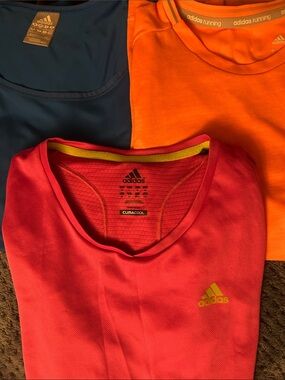 adidas Women's Short-Sleeve Performance Tees in Pink, Orange, Blue